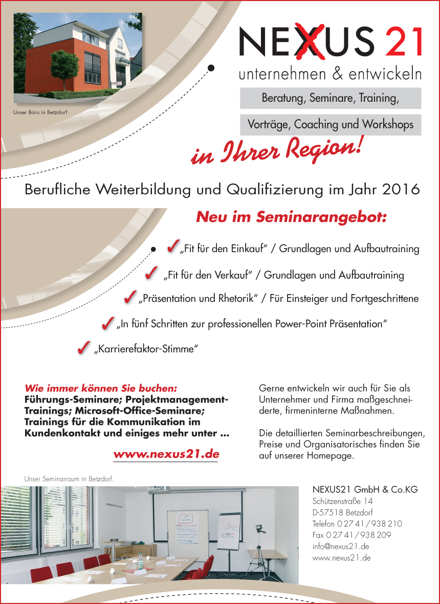 Neue Seminarangebote 2015